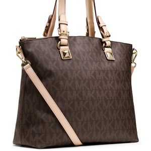 Women’s Brown Jet Set Logo Multifunctional Tote